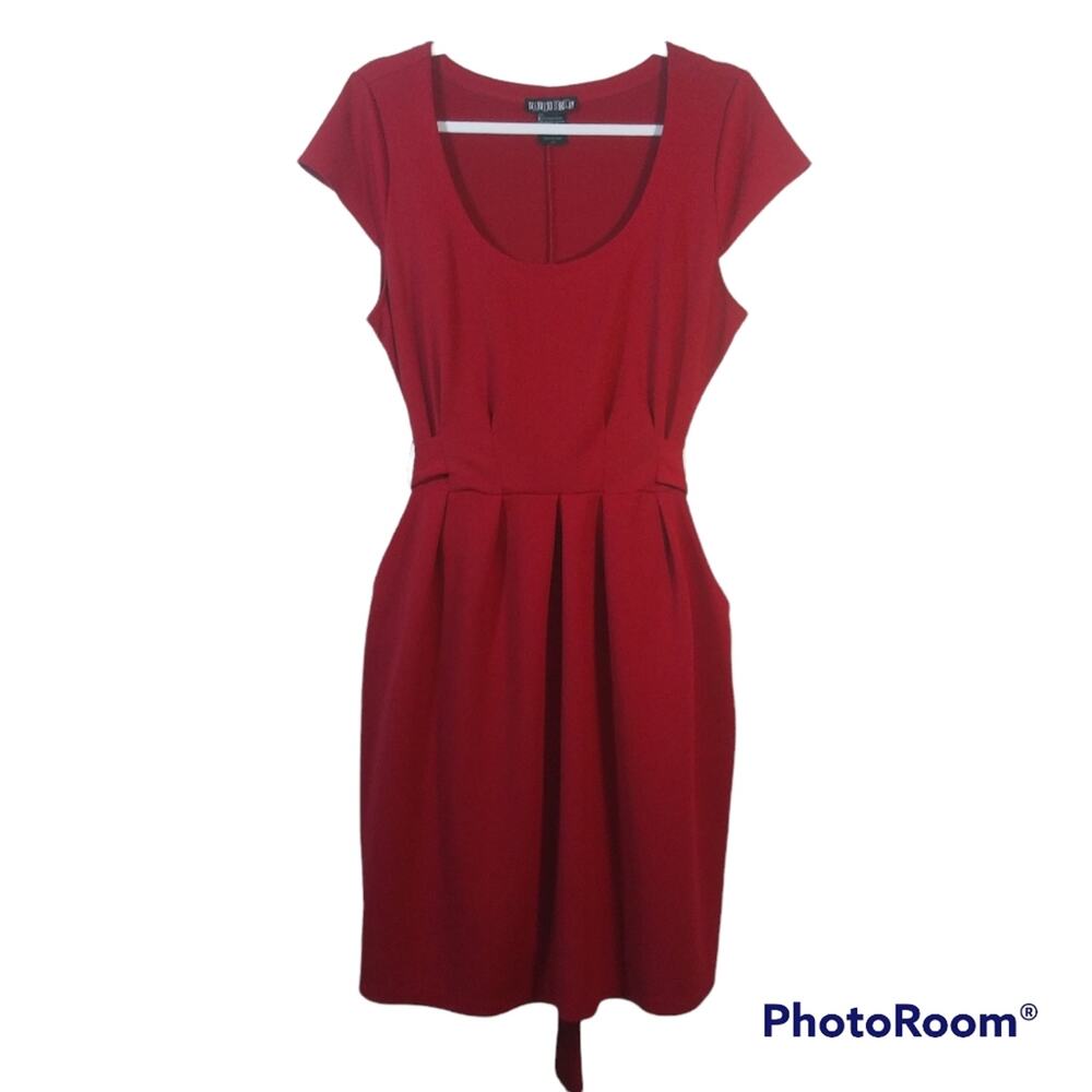 Paper Doll Red Cap Sleeve Dress Waist tie Size 1X